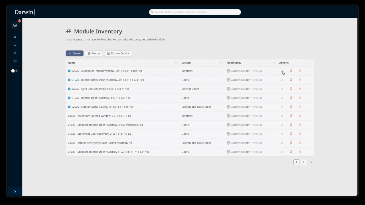 Darwin modules demonstration
